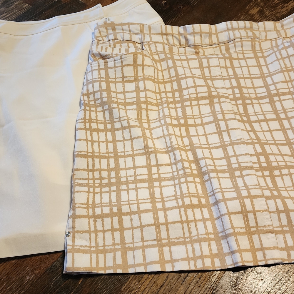 Stylish Tan and White Skirt